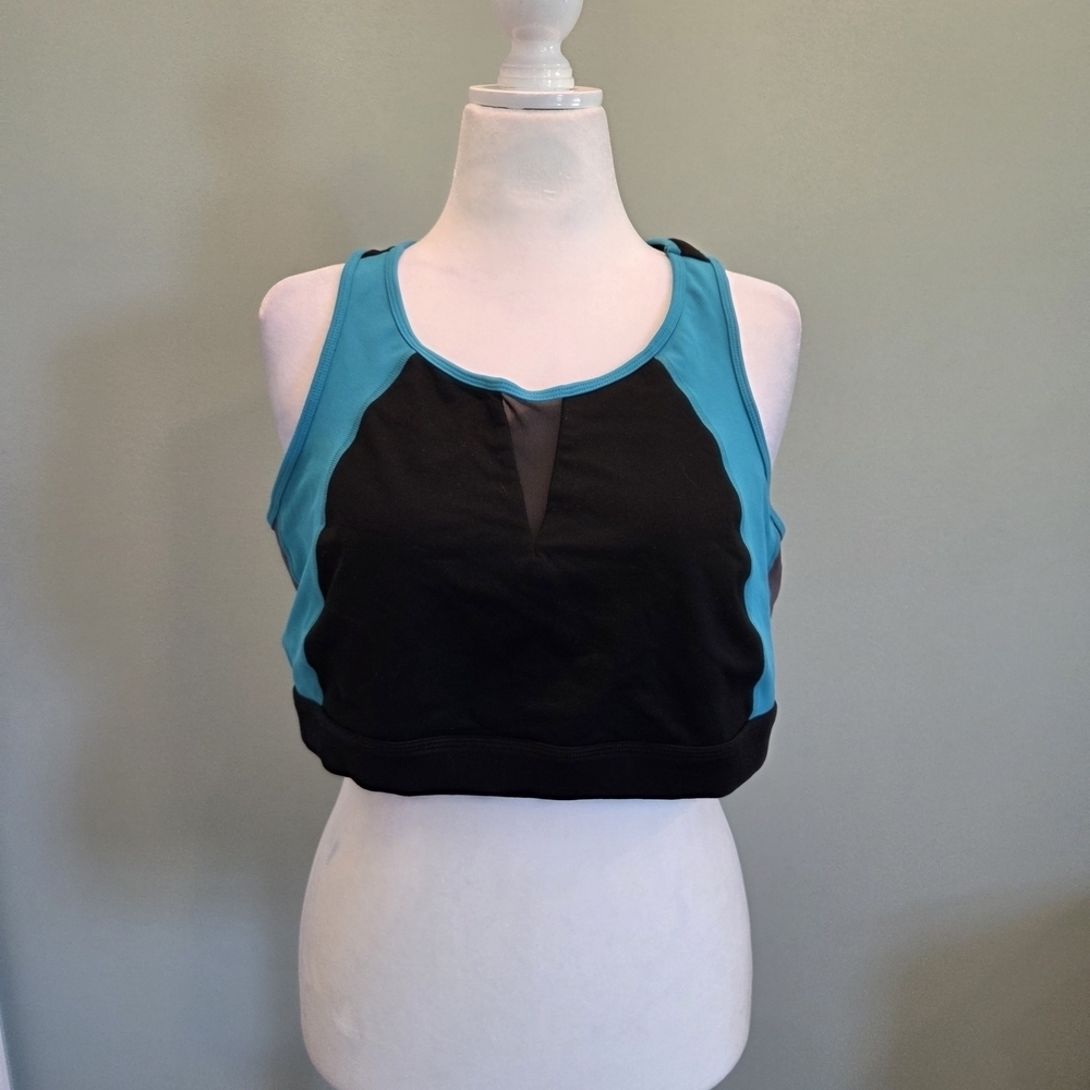 Torrid Size 3 Black and Teal Sports Bra